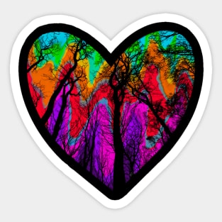 Rainbow Forest Heart Sticker
